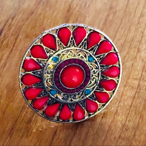 Jewelry - Mandala Jeweled Boho Statement Ring Os